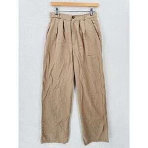 Reformation Pants Womens 6 Tan High Rise Wide Leg Pleated Tencel Lyocell USA